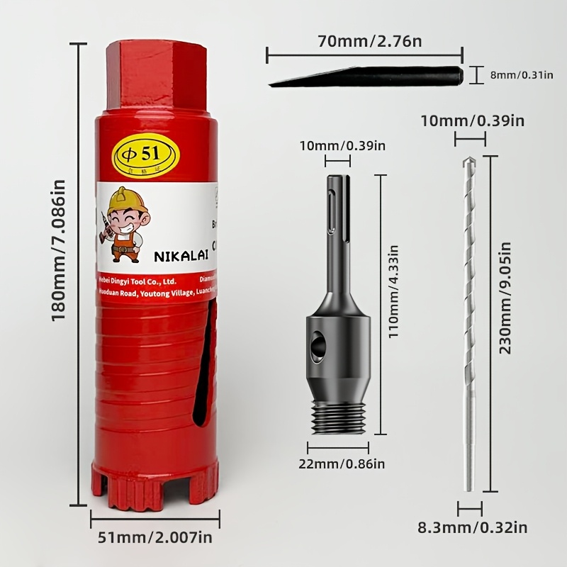 25/32/38/51/66/76/102 Heavy Duty Diamond Hole Saw Coring Water... product image 14