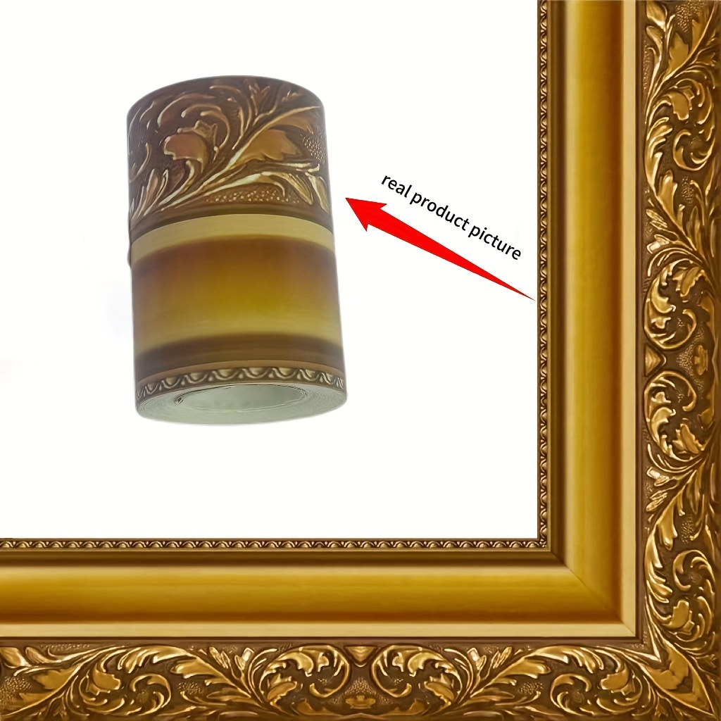 Image of 1 Roll Of Elegant Golden Decorative Picture Frame - Modern Retro Design With Lace Corners, Self-adhesive Tape For Easy Assembly - Decorative Border For Bulletin Boards, And Party Decorations