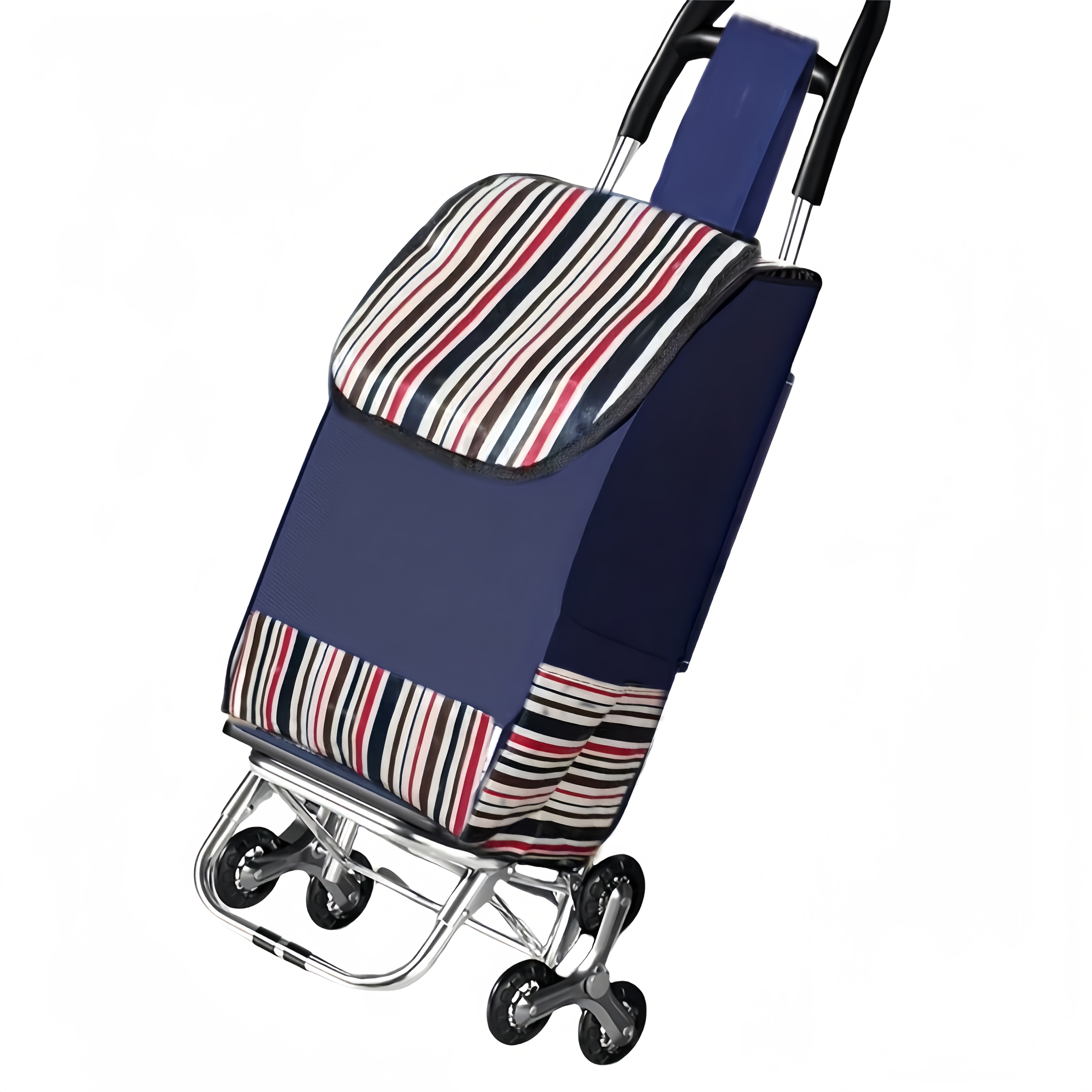 1-Pack Heavy-Duty Foldable Shopping Cart with Detachable Bags, Heavy-Duty Oxford Fabric Shopping Trolley with All-Terrain Wheels, Space-Saving Foldable Grocery Cart for Grocery, Travel, Moving, Warehouse - Convertible Hand Truck & Carryall Bag