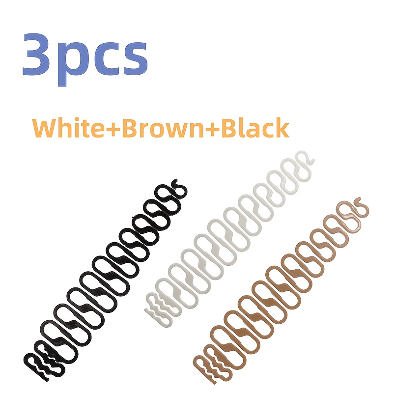 3pcs Magic Hairstyle Tool Set - Fishbone, Ponytail, And Bow Shaped Additions, In White, Black, Brown, Suitable For Easy Styling Of All Hair Types