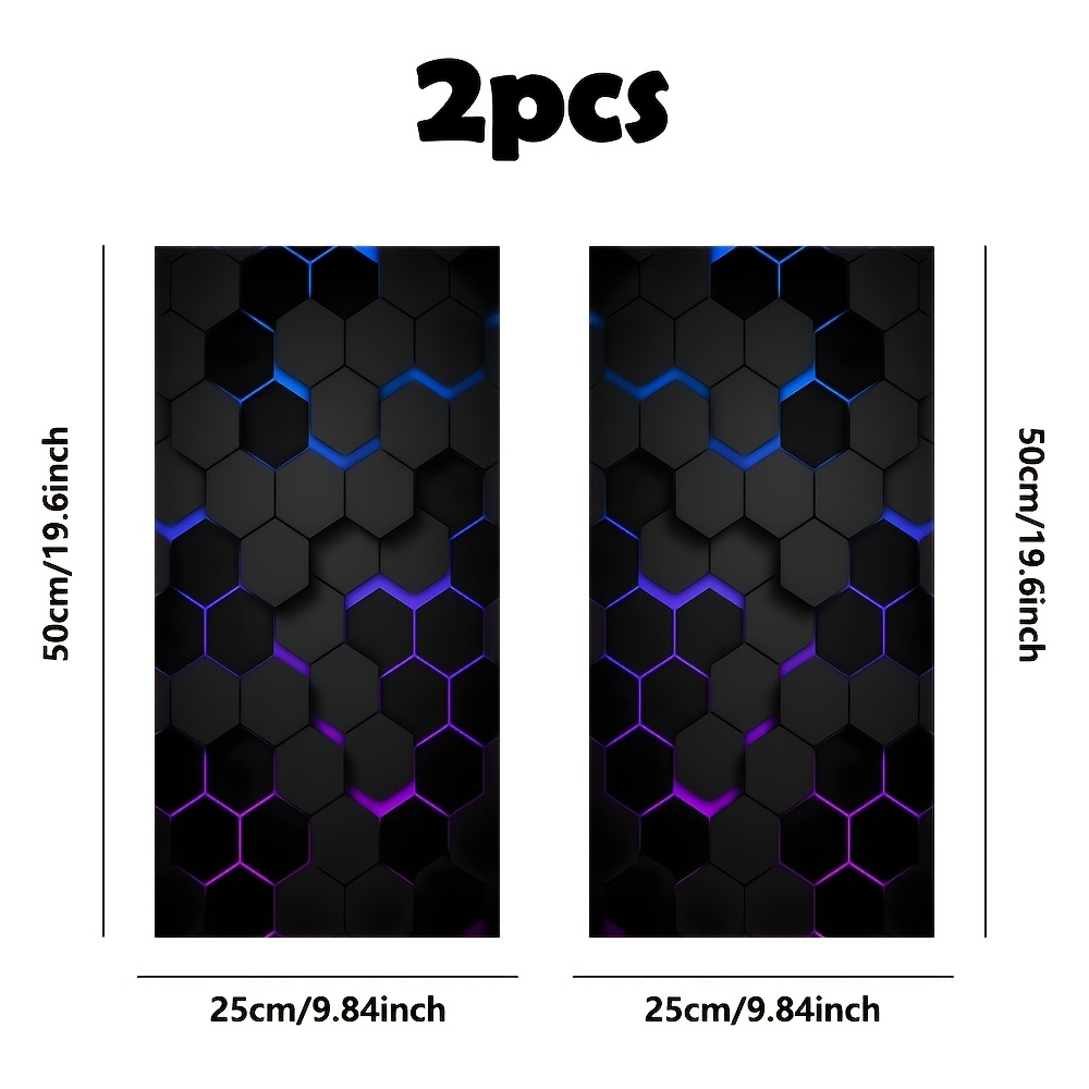 TEMU 2pcs Of Laser Grid Vinyl Car Stickers Printed With Wind, Self-adhesive Mounts Suitable For B Pillars And Door Smooth To Prevent Scratches On Disposable Car Parts.