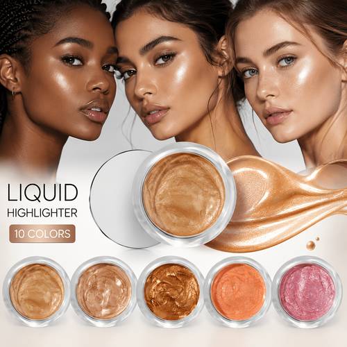 liquid highlighter lightweight shimmer glow buildable long lasting formula for face blend for