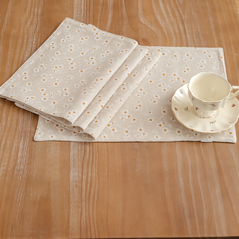 Daisy 3d Printed Placemat, Linen Table Mat, Double-layer Western Placemat