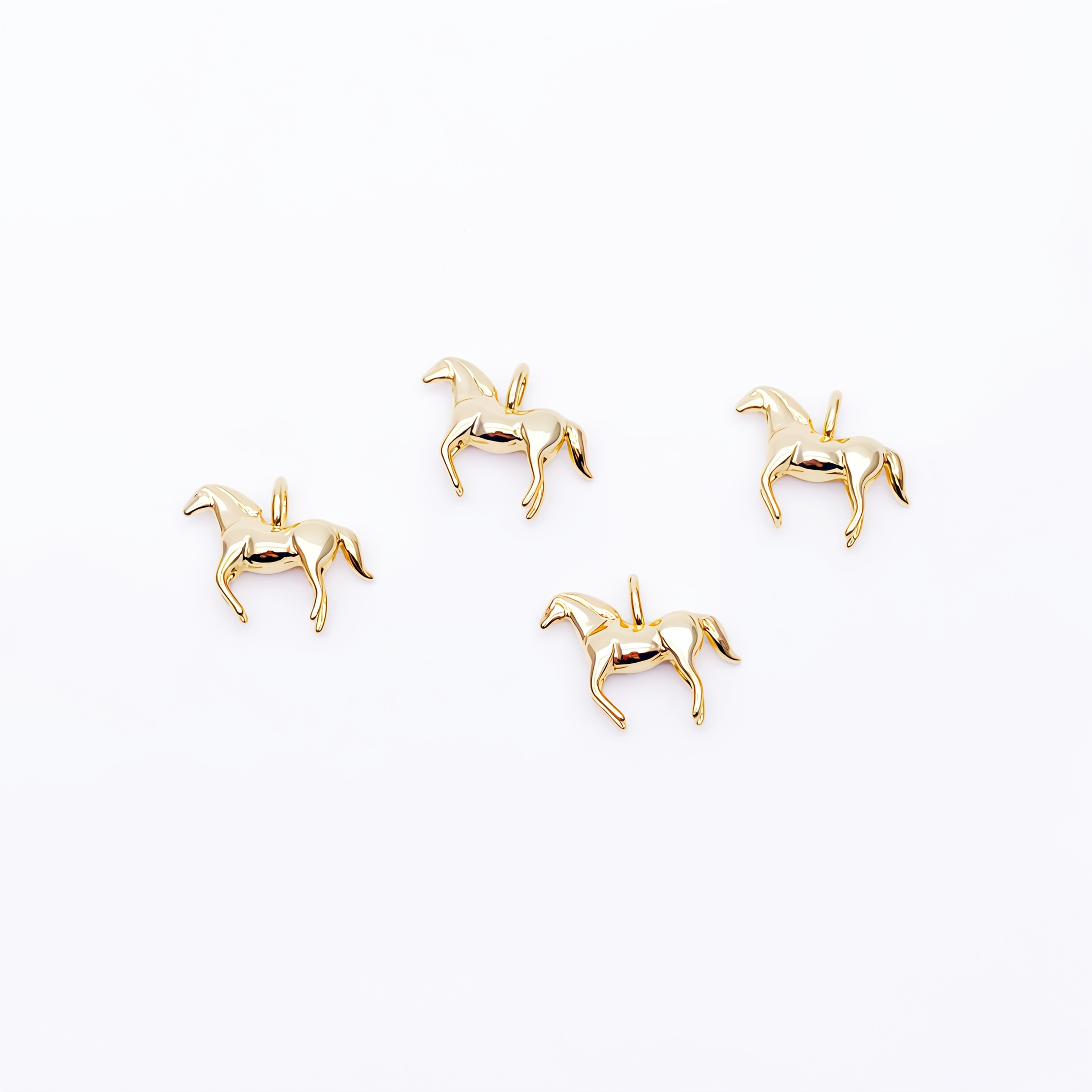 TEMU Set Of 4 Vintage Elegant Shaped Copper Pendants, 18k Gold Plated Animal Pendants, Power Element Charms, Necklace Bracelet Earrings Anklet Bag
