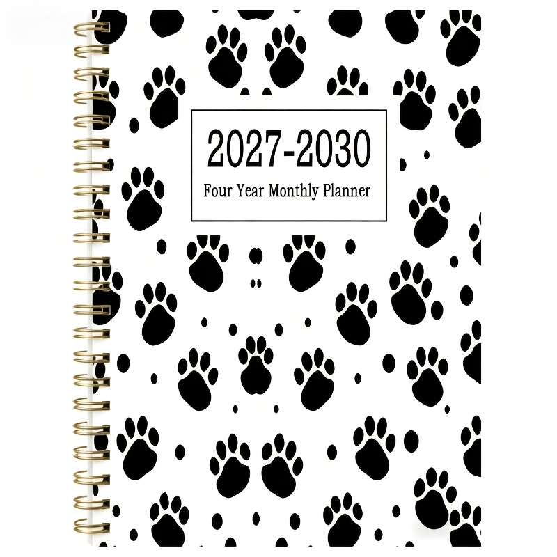TEMU Agenda mensuel format A5 2027-2030 - Janvier 2027 à Décembre 2030, Agenda mensuel 4 ans, Couverture sur le thème des de pattes, Agenda annuel,