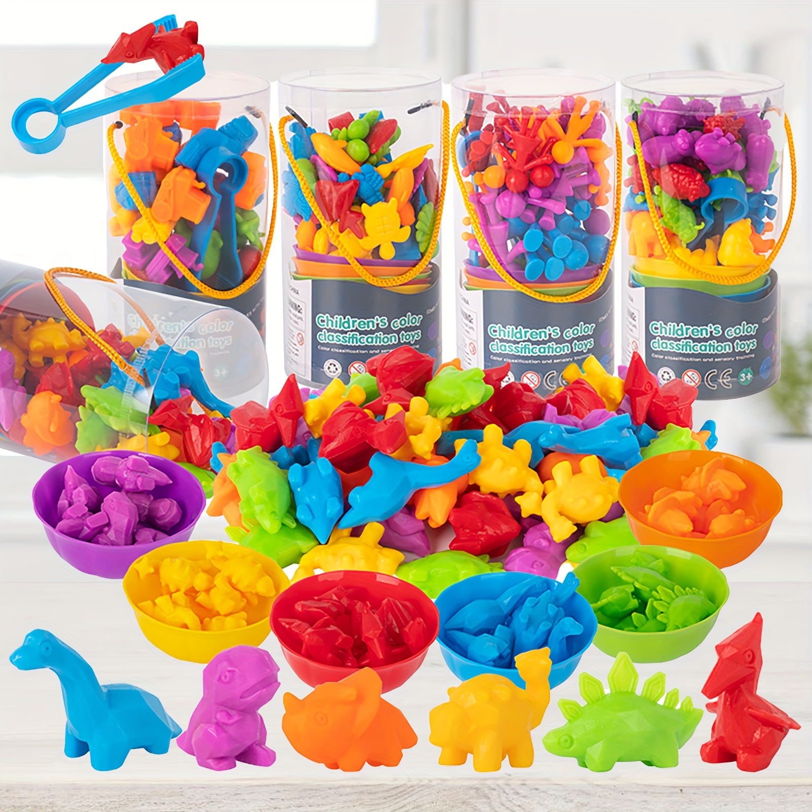 

Cartoon Dinosaur/doll/marine Life/wildlife/vehicle Shapes Counting & Sorting Playset -stem Math Learning Toys With Colorful Bowls-sensory Education Games - Christmas & Halloween Gifts