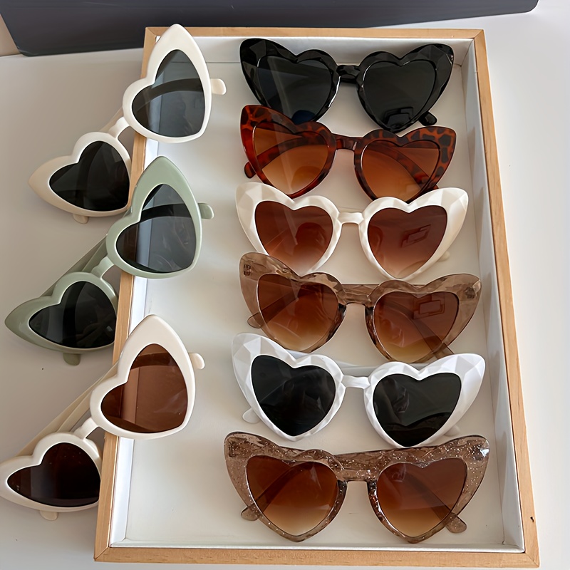 

9pcs Retro Heart-shaped Fashion Glasses Set With Sparkling Rhinestones - Parties, Weddings, Birthdays & Beach Vacations