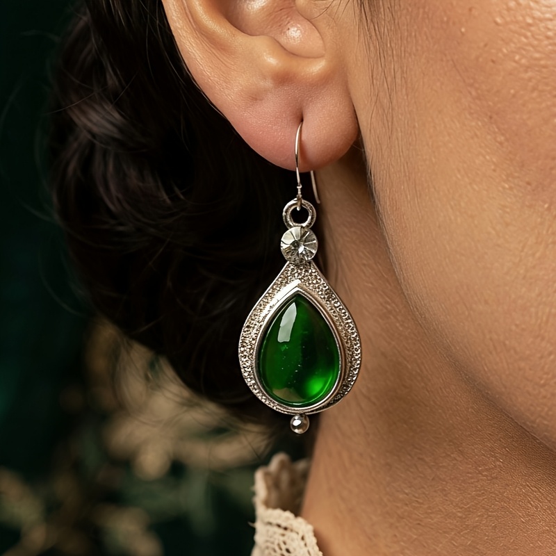 Women's Vintage Textured Silvery Drop Earrings