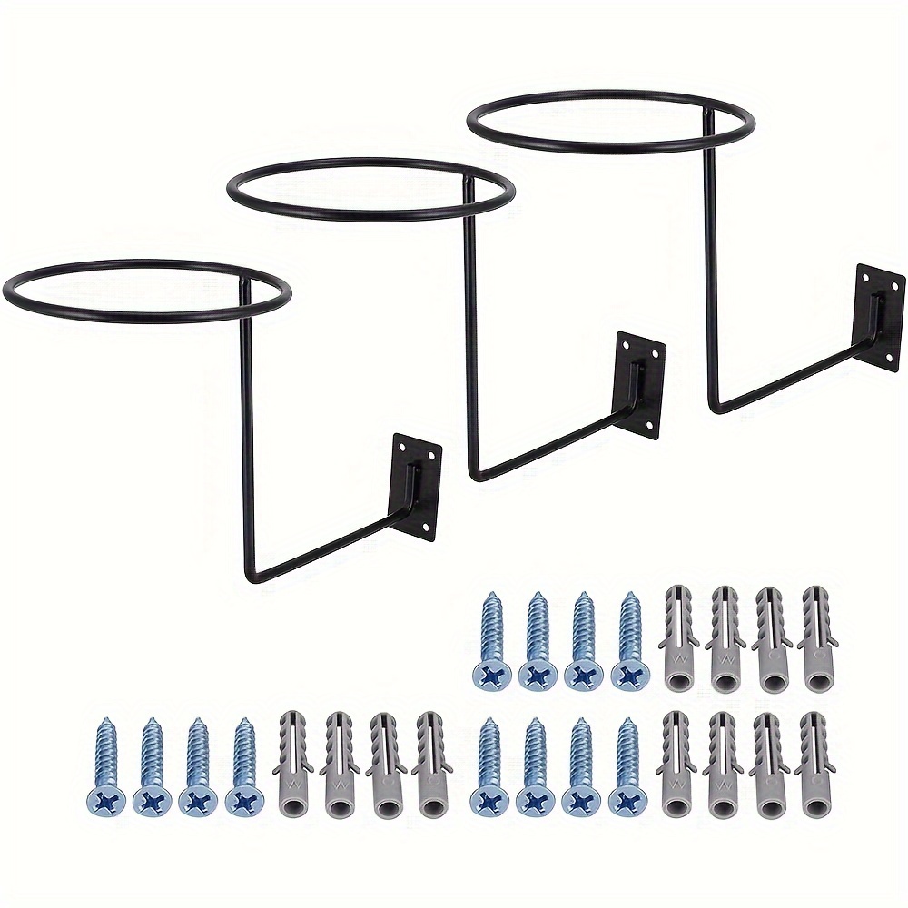 TEMU Jfg Racing 3pcs Iron Helmet Display Stand - Wall Mounted Motorcycle Helmet Holder For Storage & Showcase