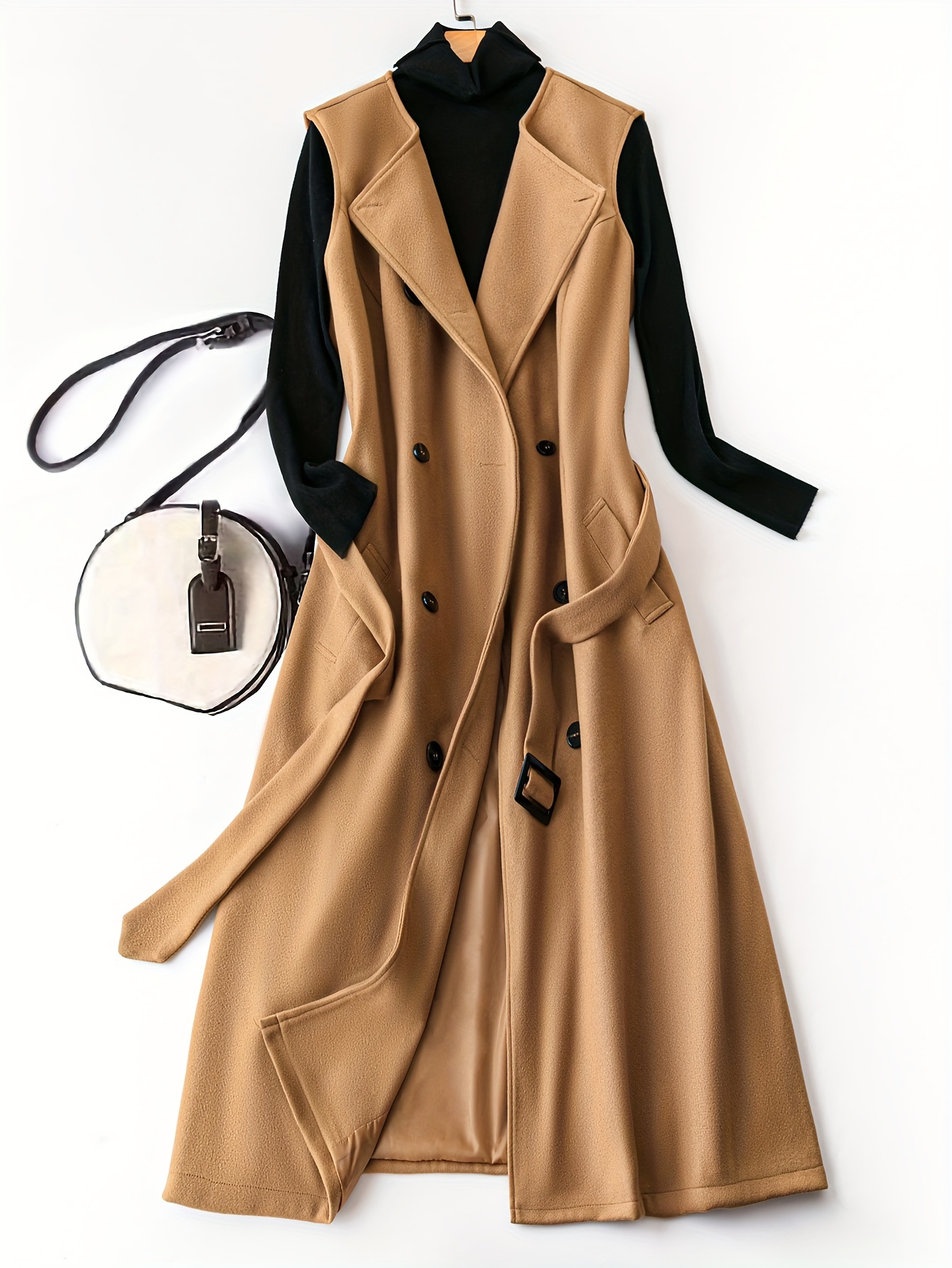 zimn tepl tweedov kabt pro eny - elegantn dlouh oversized plus-size s vystienm lapelem, prateln jednobarevn dojdn & volnoasov noen, zimn kabty pro dmy, kadodenn pohodln obleen, odoln konstrukce tkaniny 0