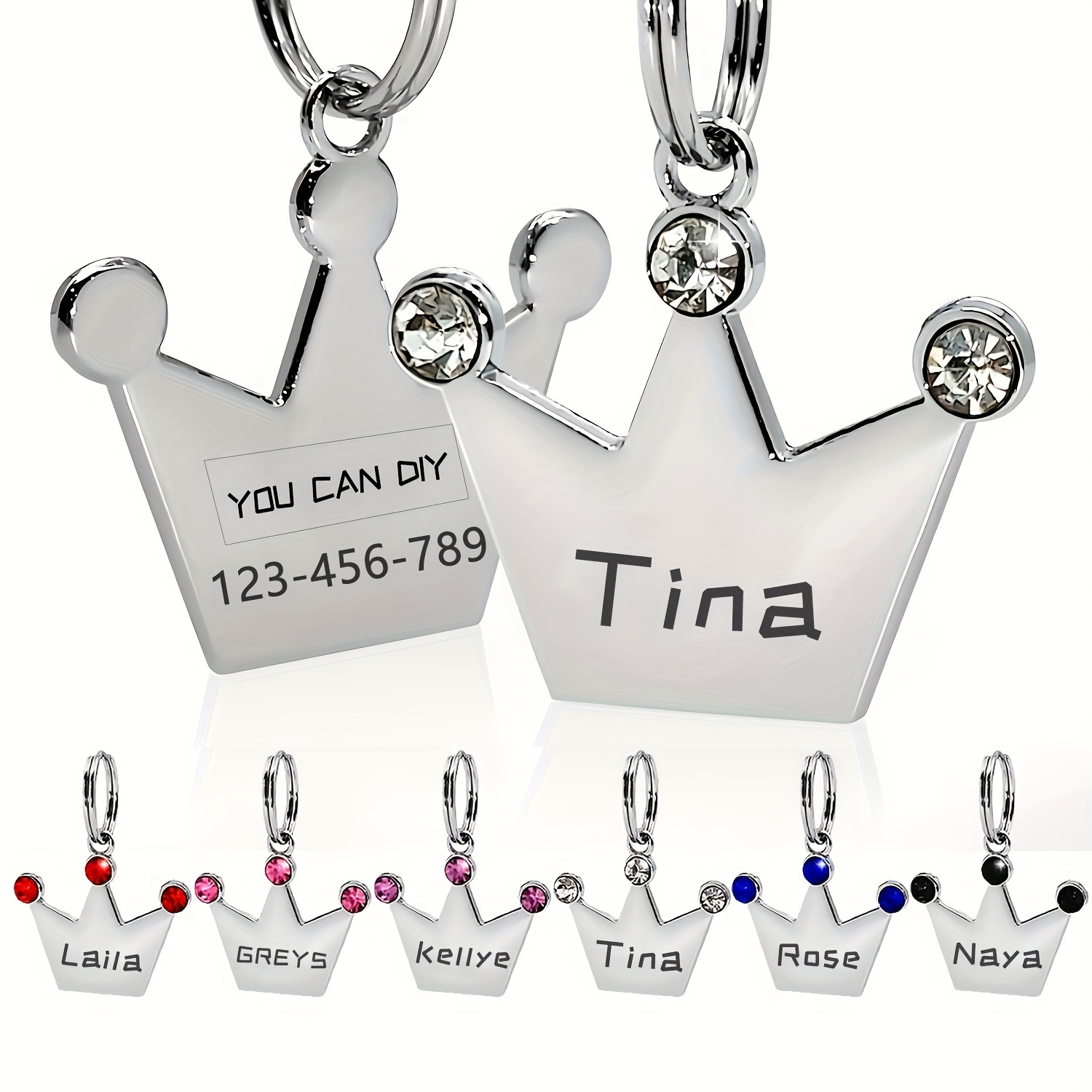 TEMU Engraved -shaped Pet Tag, Personalized Id Tag , & Pet Pendant , Assorted