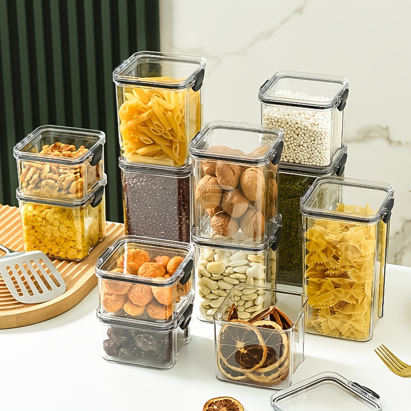 7pcs kitchen seal jar set suitable for cereal and grain food household moisture proof storage box transparent plastic snack and   container Product details 4