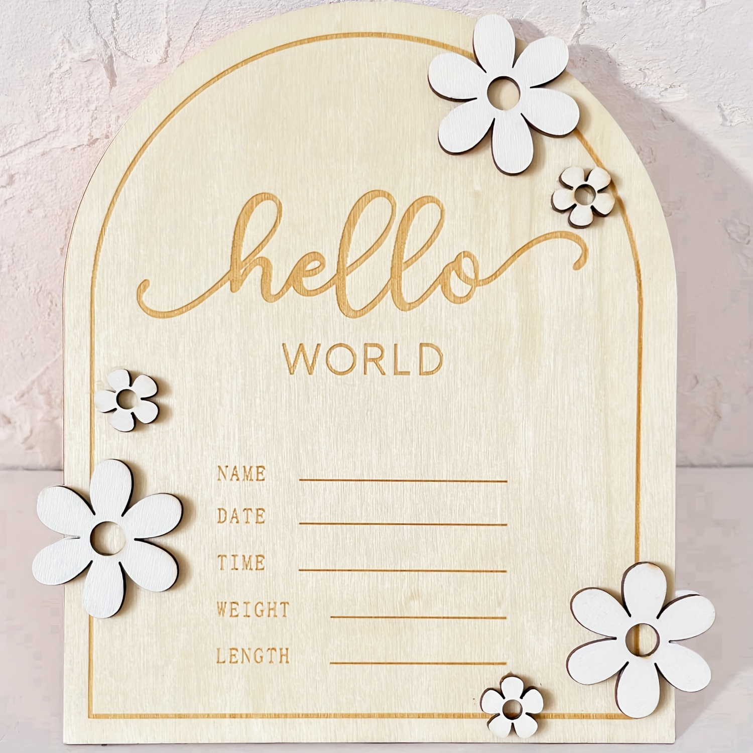 

Cute Announcement Sign With Brace, Fun Birth Announcement Sign, Wooden Birth Announcement Sign, Hello World Sign, Milestone Cards