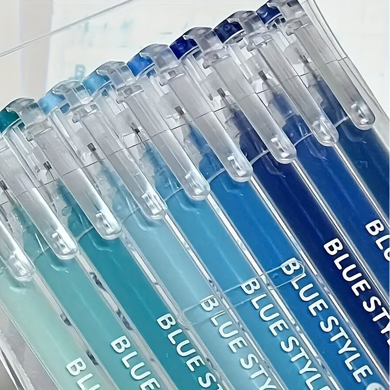 

Languo Sea Salt Blue 9-piece Large Capacity Gel Pens - Vibrant Colors For Drawing & Journaling