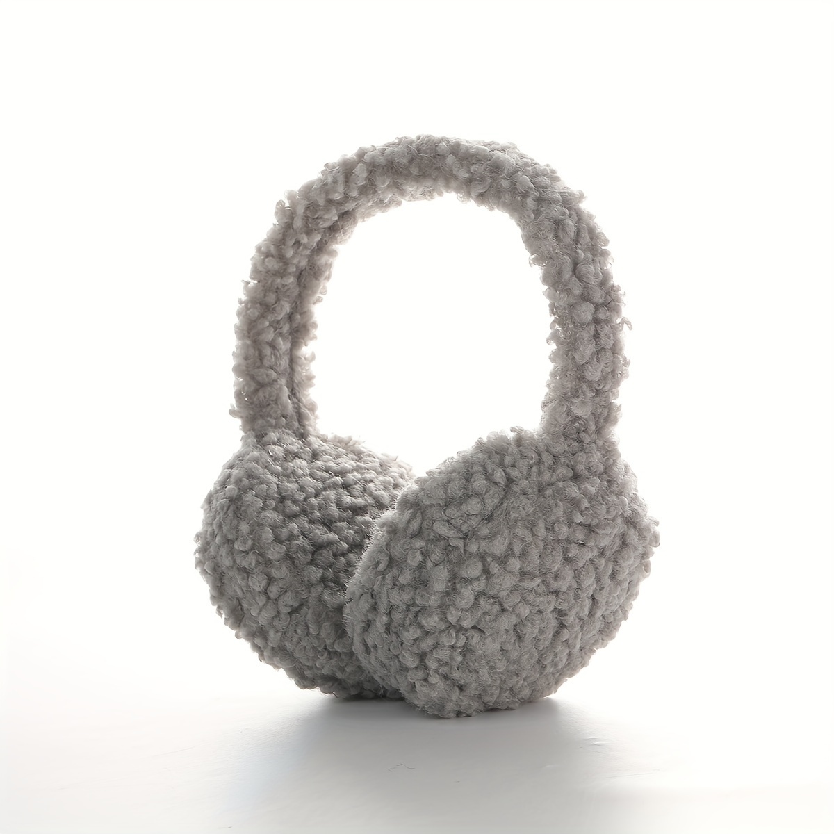 Soft Beige Ear Muffs Winter Headband with Fleece Lining