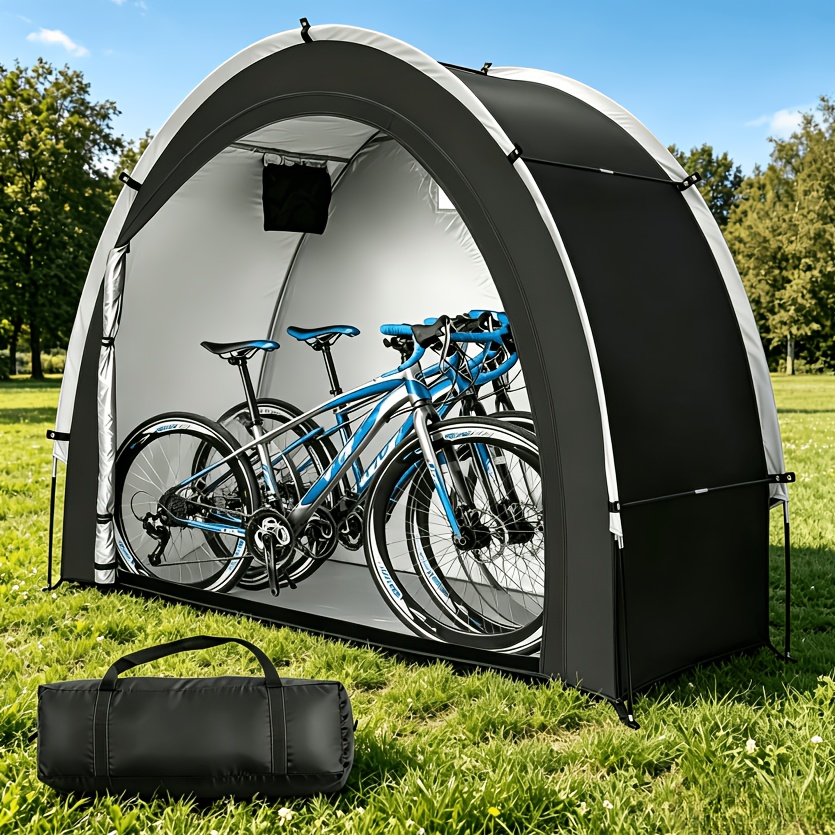 Image of 202 X 101cm/202 X 80cm Outdoor Storage Carport Storage Shed Tent For Bikes, Motorcycles, E-bikes, Scooters, Lawn Mowers, Outdoor Shelter With Dustproof And For Motorhome Travel