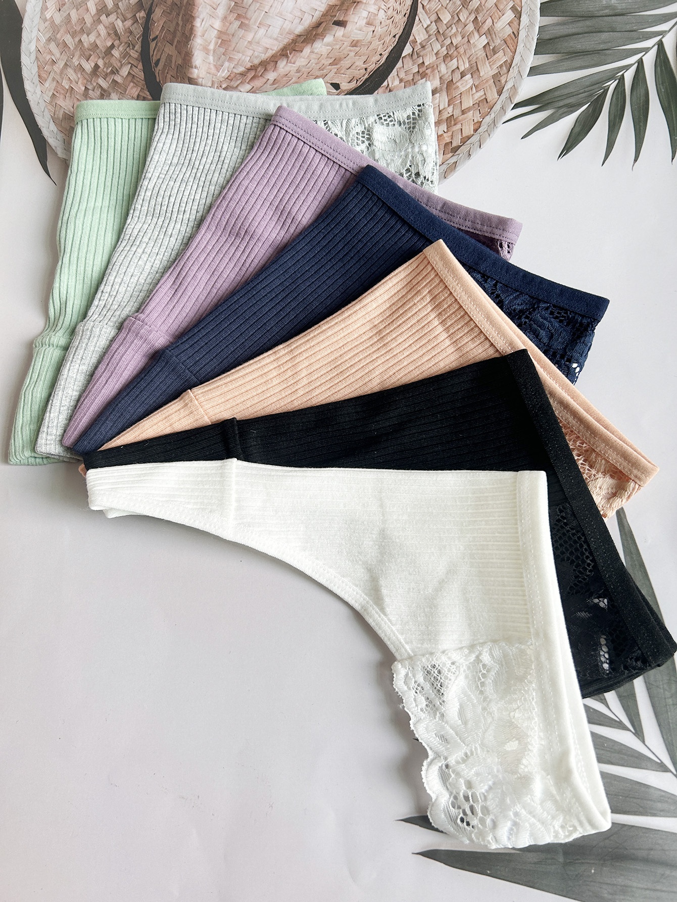 7st damunderkläder med låg midja i stringtrosa andningsbar t - Temu Sweden