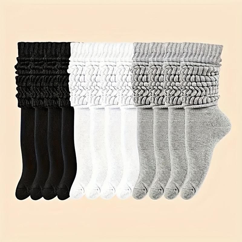 

6 Pairs Of Women’s Elegant Coral Velvet Calf Socks - Soft Polyester & Spandex Blend, Ribbed Texture, Machine Washable, /gray, For Casual Attire, Everyday Socks | Stylish Calf Socks | Soft Fabric Socks