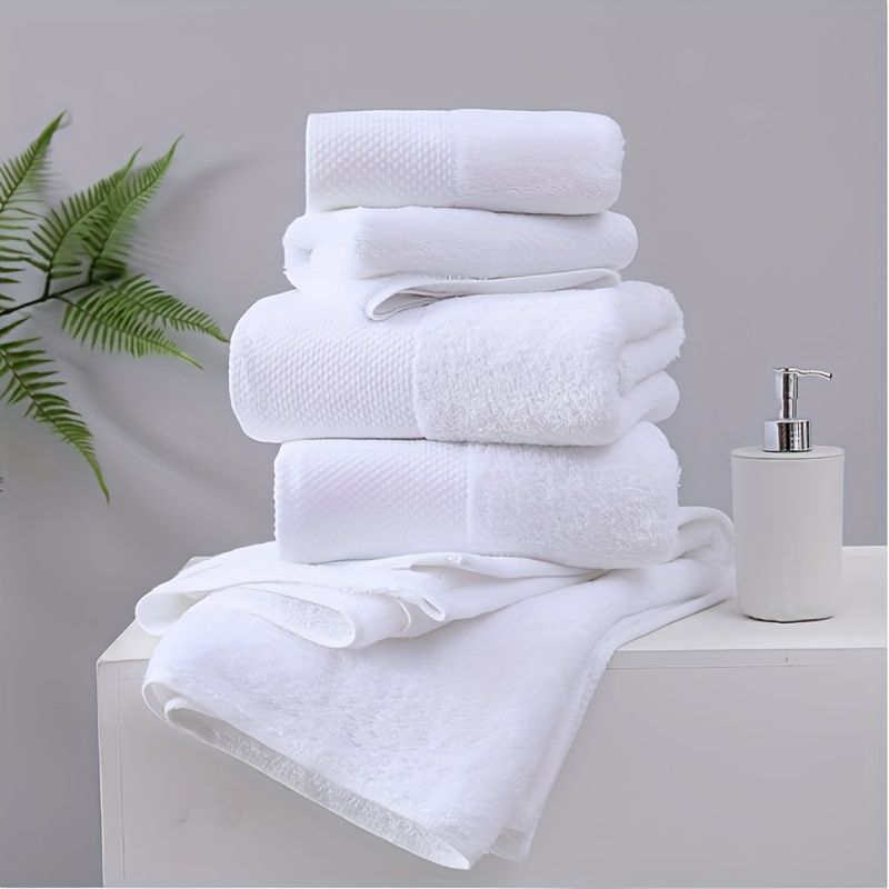 

Ensemble de Serviettes en Coton de Luxe - Extra Grand, Super Absorbant pour Spa, Hôtel & - Serviettes de Bain et de Main Douces et Blanches