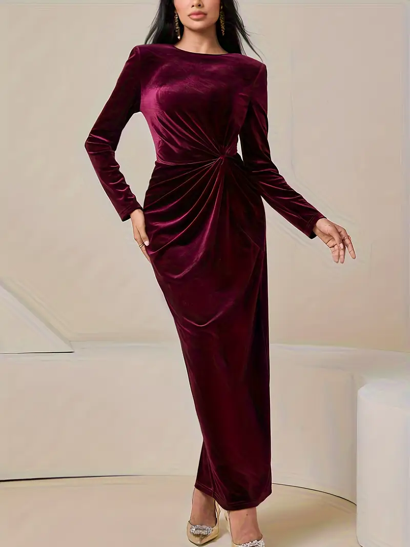 womens velvet cross wrap dress burgundy maxi women outfit - Temu Bahrain womens velvet cross wrap dress burgundy maxi women outfit - Temu Bahrain