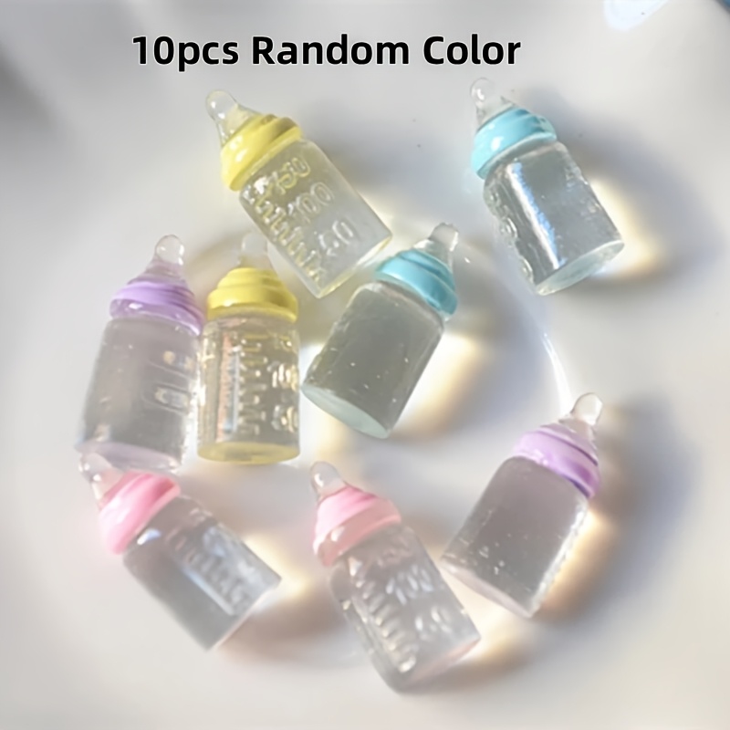 TEMU 10 Random Colors Cute Mini Realistic 3d Bottles, Diy Miniature Simulation Ornaments, Diy Phone Case Beauty Accessories, Resin Parts