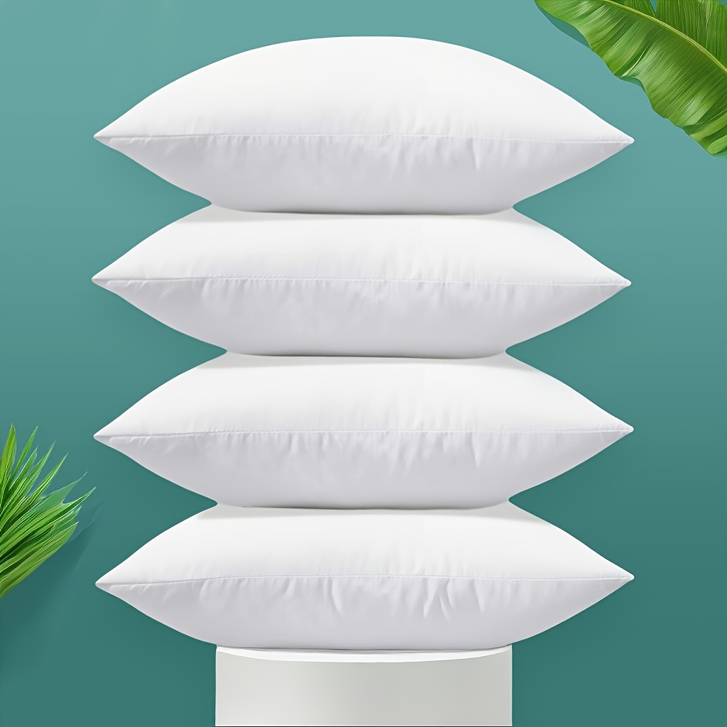 TEMU 4pcs Square Fake Pillow Cushion, Waist Sofa Cushion Filler, Decorative Pillow Filler For Sofa, Bed, Balcony, Bedroom, Living Room, Dormitory,