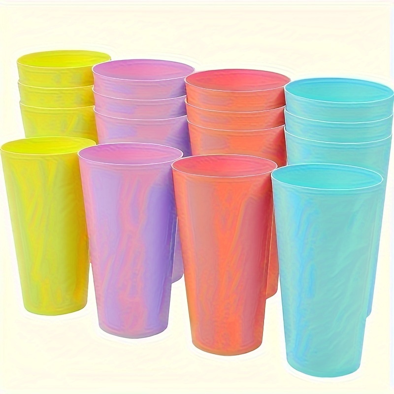 

8pcs/16pcs Colorful Plastic Tumblers Set - Reusable Multipurpose Drinking Cups, Ideal For Party Supplies, Hand Wash Only, Recyclable Material