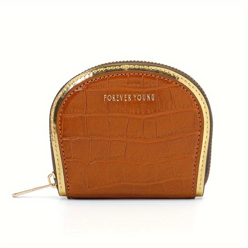 croc embossed coin purse zipper around fashion card holder large capacity mini wallet for women