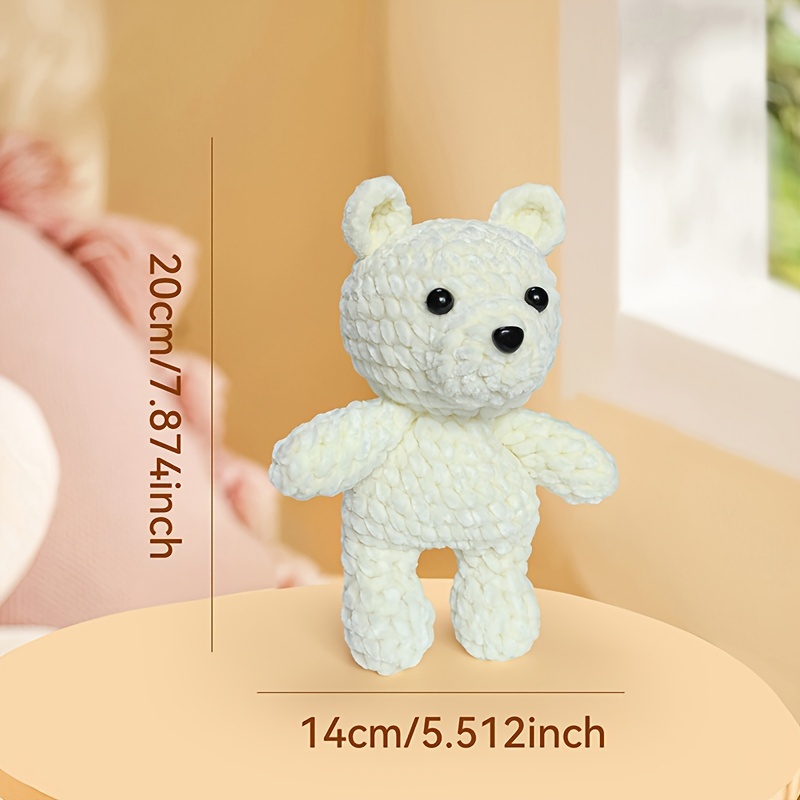 diy crochet bear kit beginners handmade white bear doll Temu