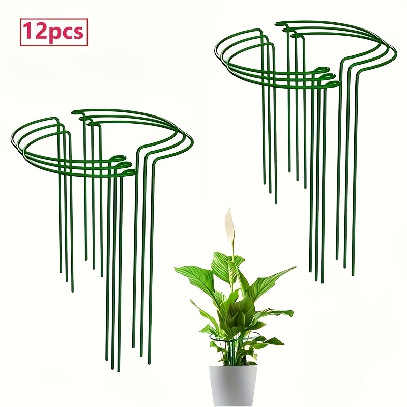 TEMU 12-prong Anti-tip Plant Stake! Flower Support Stake, Suitable For Indoor Plants, Ideal For Money Trees, Flowers, And Vines