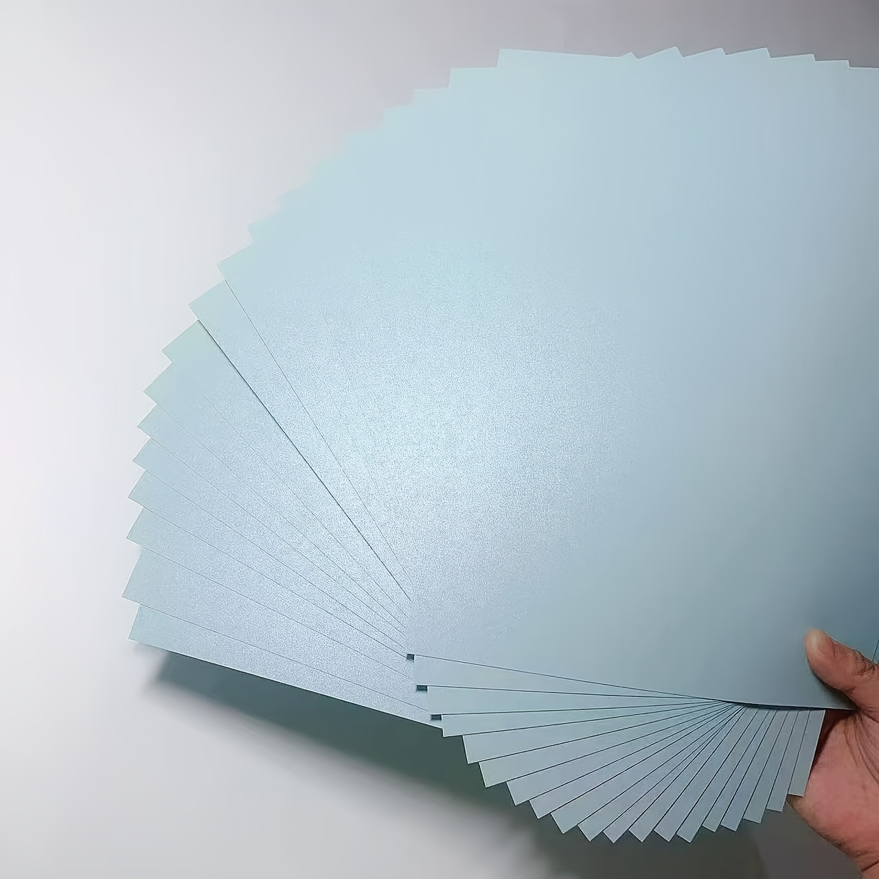 TEMU 15 Sheets Of Pearlescent Double-sided Light Blue Cardstock, Craft Paper, Decorative Paper, A4 Size 11.69/8.27 Inches, 250g/m², Suitable For