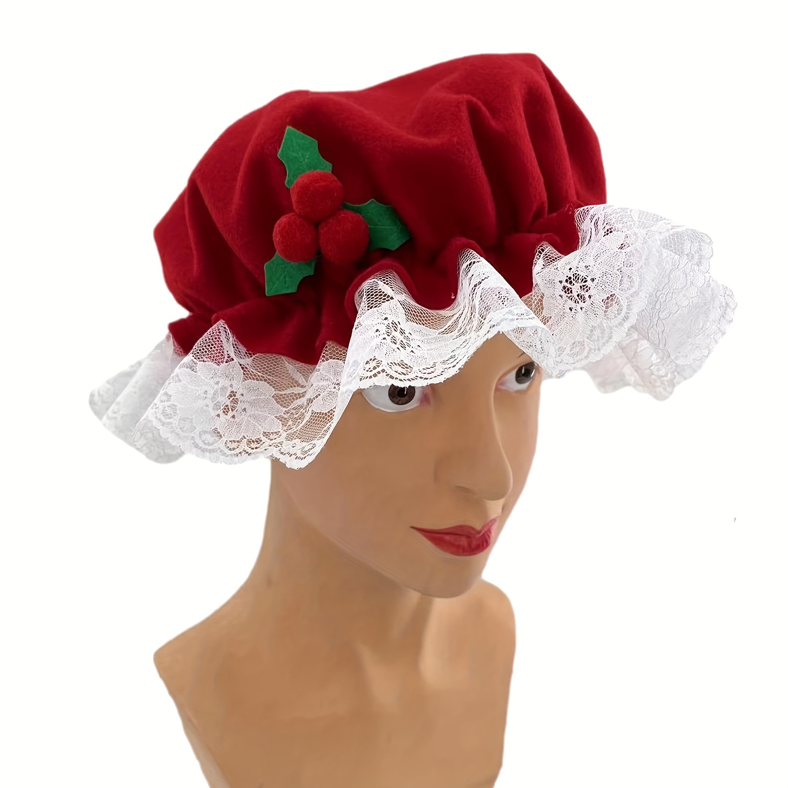 

Christmas Hat, Cap , Mrs. Santa Cosplay Mob Cap, Non-elastic, -washable, , Theme - 1pc