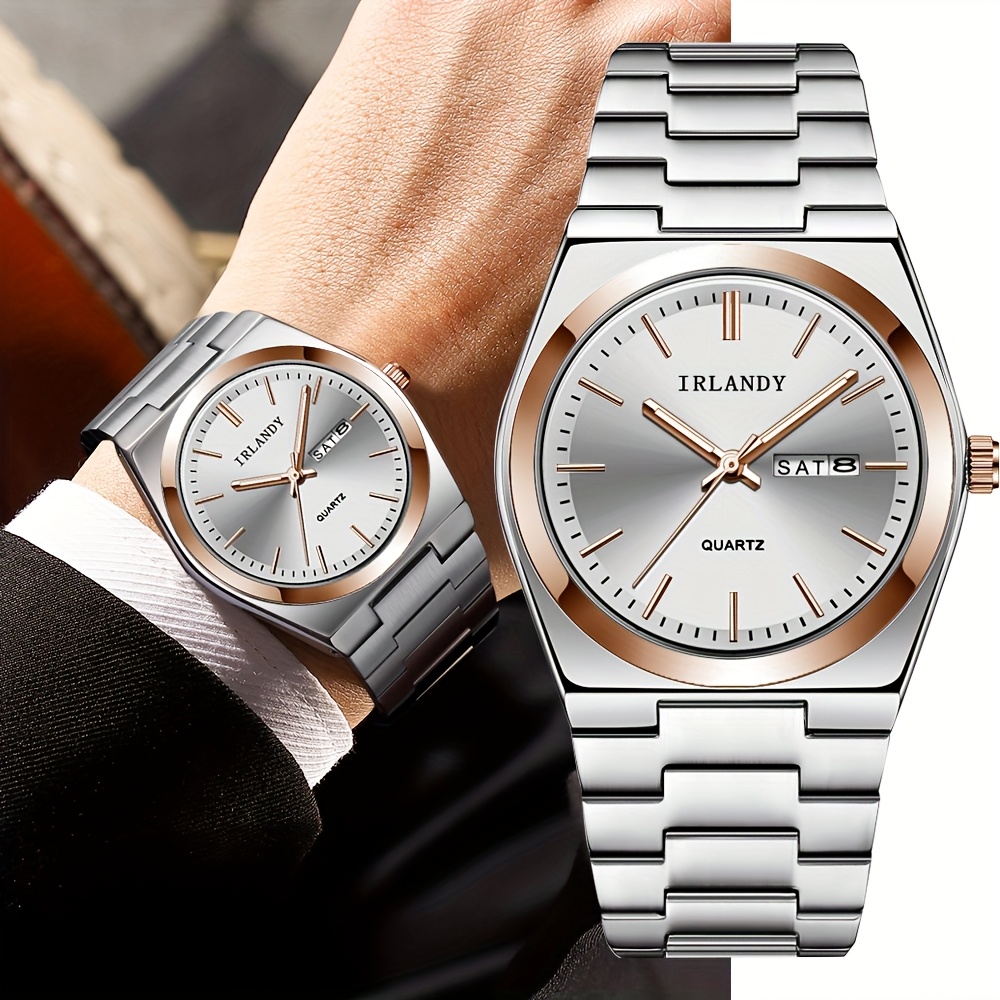1pc Men's Watch, Fashionable Business Quartz Watch with Classic Vintage Round Dial and Comfortable Alloy Strap, Perfect Gift for Family and Friends, Ideal Choice for Easter Casual Wear (Box Not Included)