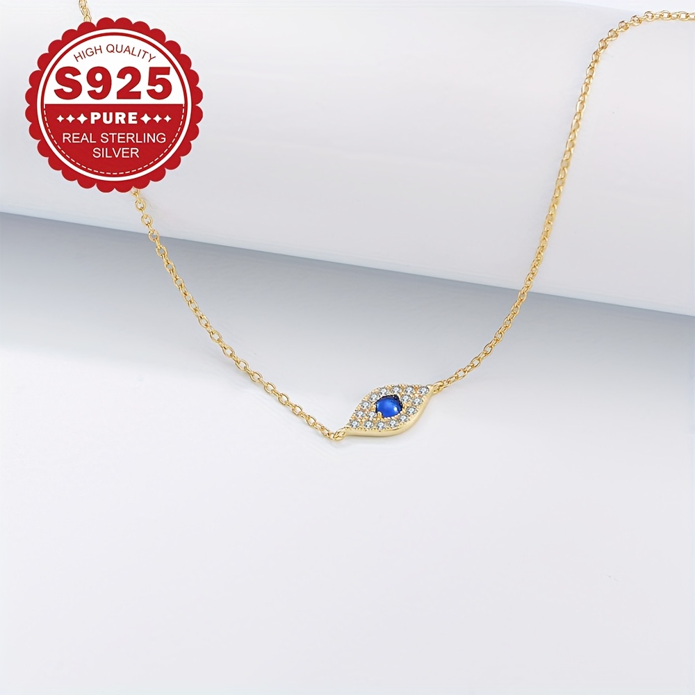 Women's S925 Silver Evil Eye Chain Bracelet, Gothic Hip Hop Style