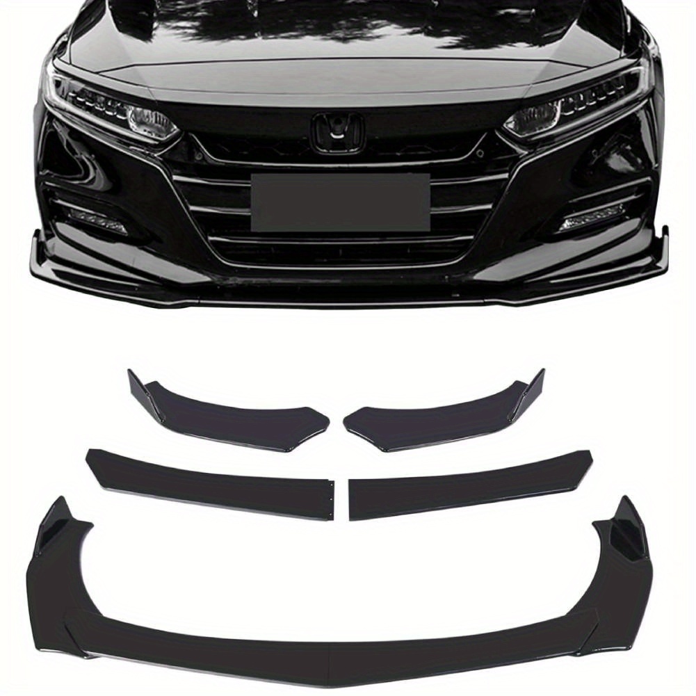 4-teiliges auto-stoßstangenlippen-spoiler-set - universelles abs-splitter-karosseriekit, stylischer front-lippe-diffusor-schutz, einfache montage, modifikationszubehör für die meisten fahrzeuge