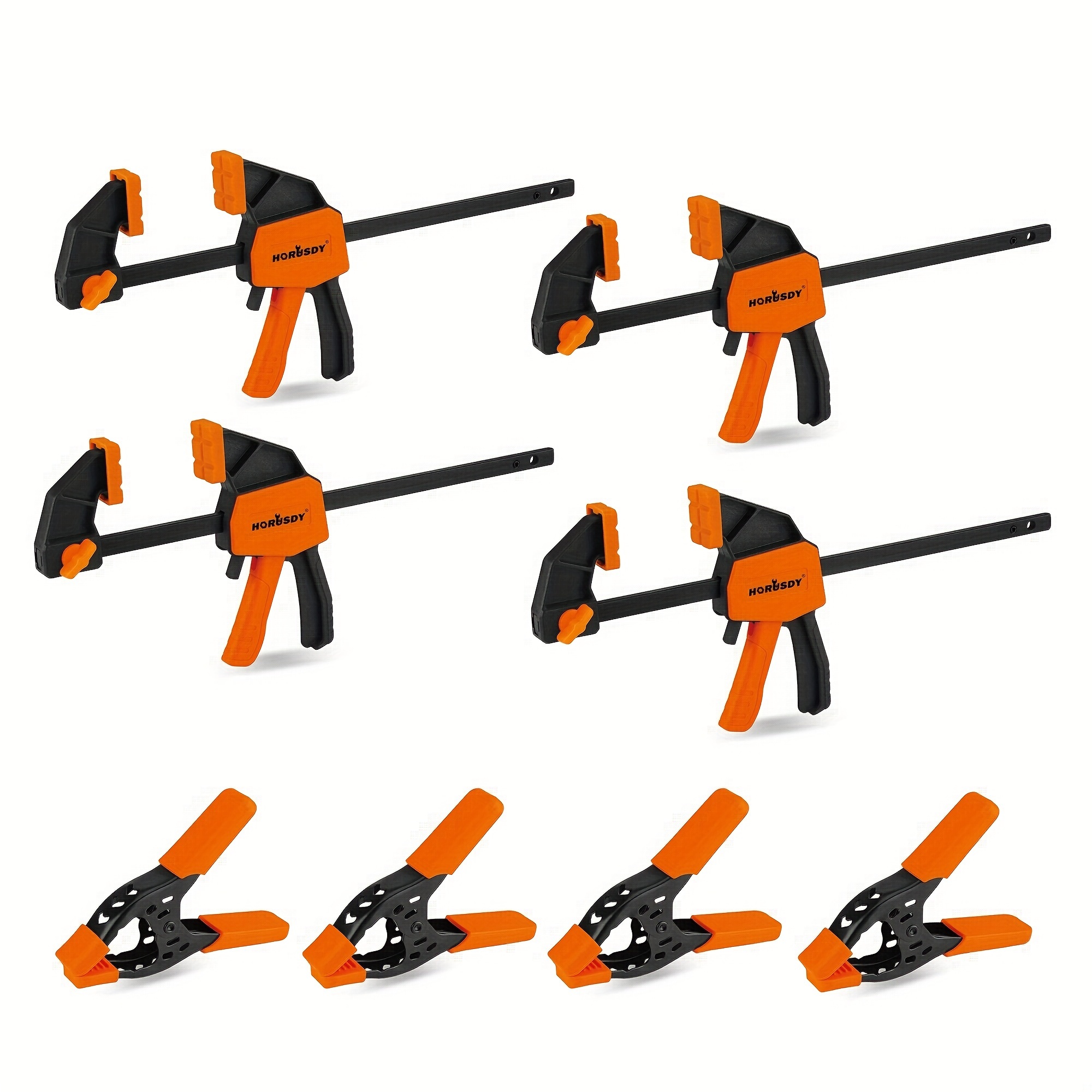 

8- Steel And Bar Tool Set, -duty Uncharged Clamps In And , Non-battery Operated - For Woodworking And Diy Projects