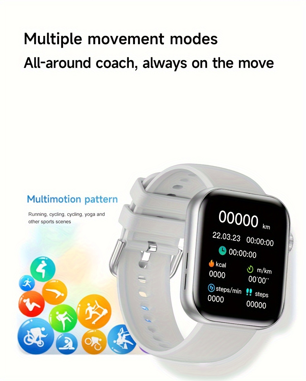 Montre connectée sans fil HD 1,83 pouces 2024, noir pistolet, argent et or rose, cadran personnalisable, tracker GPS SOS Fitness, convient aux hommes et aux femmes_voghion.com
