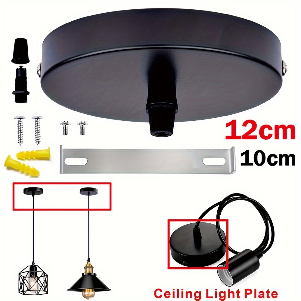 

1pc Black Hanging Ceiling Light Canopy Kit, Metal Plate Cover Pendant Light Chandelier Industrial Mounting Hardware