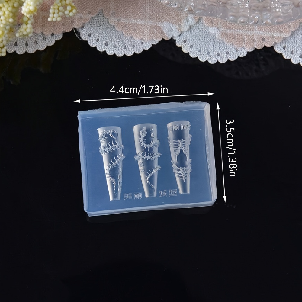 3D Snake Bone Mold Nail Template Design Silicone Mold
