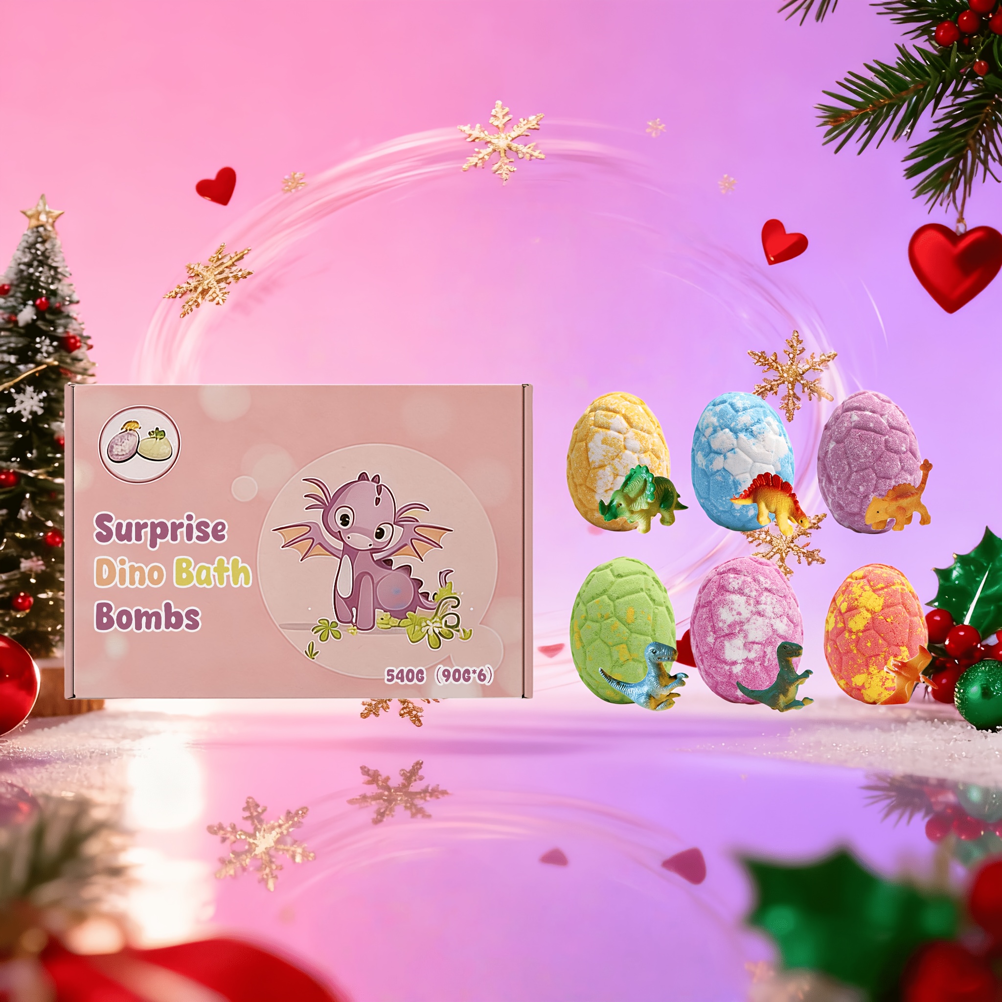 TEMU 6 Large Dinosaur - Fun-shaped Bath Products That In Water To Create Bubbles With Random , Featuring 6 Distinct Fragrances, An For Holiday And