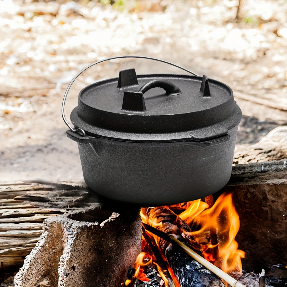 dutch oven cast iron camping casserole pots grill Temu United
