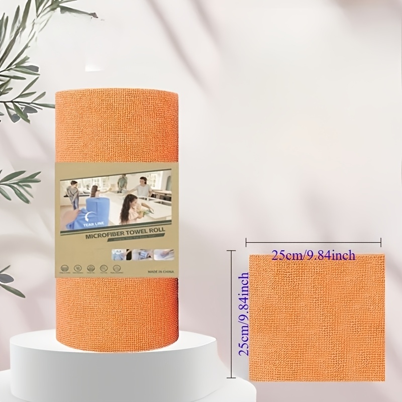 TEMU Extra Large Roll Dishwashing Scouring Pads, Tearable Microfiber Towels, Kitchen Towels, Tea Towels For Convenient And , Reusable, Washable, No ,