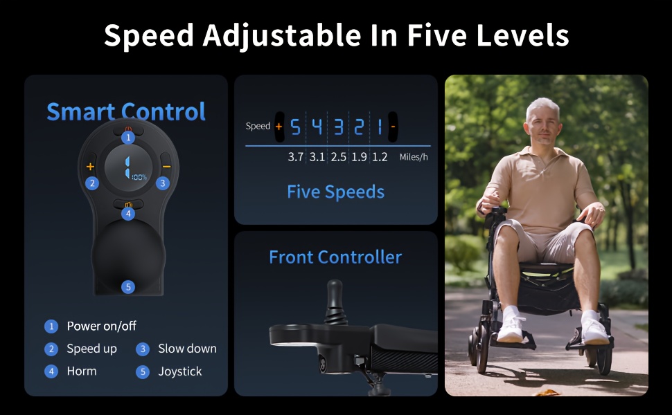 4in 1 intelligent electric wheelchair rollator walker with seat lightweight foldable transport wheelchair combo detachable footrests 10 wheels for seniors adults Product details 1