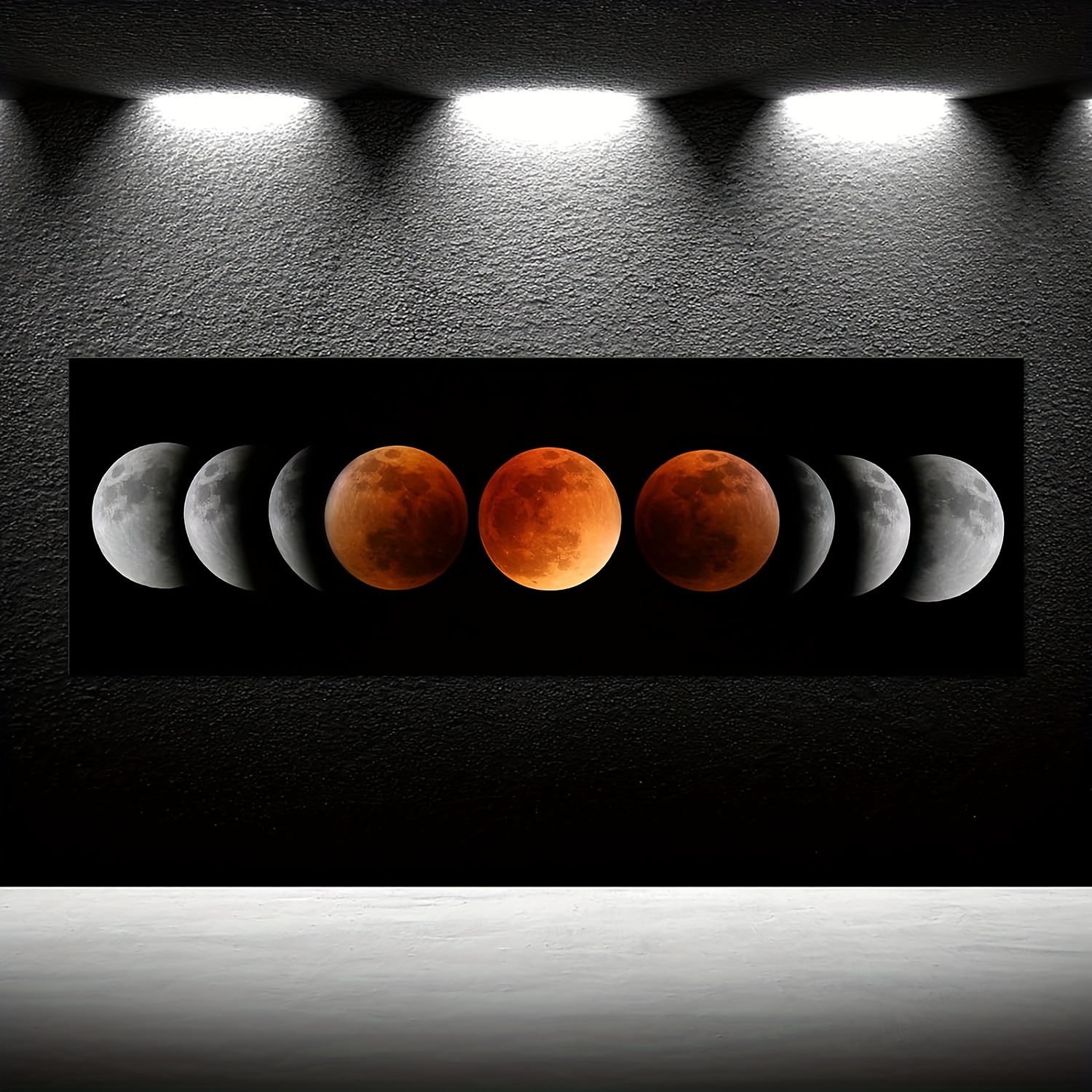 

Great Eclipse Moon Wall Decoration Black And White Canvas Print Artwork Moon Wall Art Abstract Print Poster Office Dorm Living Room Bedroom Home Decor (20 "x40") Without Frame