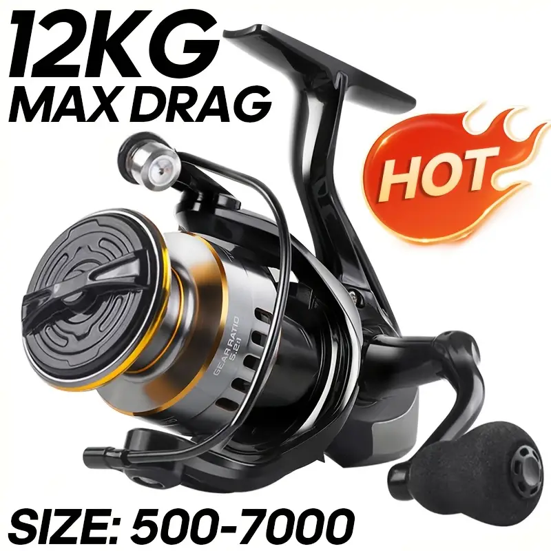 1000-* * Spinning Fishing Reel - 5.2:1 Gear Ratio, 10Kg Max Drag, Durable CNC Metal Spool, Smooth Freshwater And Saltwater Fishing Experience - Suitable for All Skill Levels of * 1000-* * Spinning Fishing Reel - 5.2:1 Gear Ratio, 10Kg Max Drag, Durable CNC Metal Spool, Smooth Freshwater And Saltwater Fishing Experience - Suitable for All Skill Levels of *