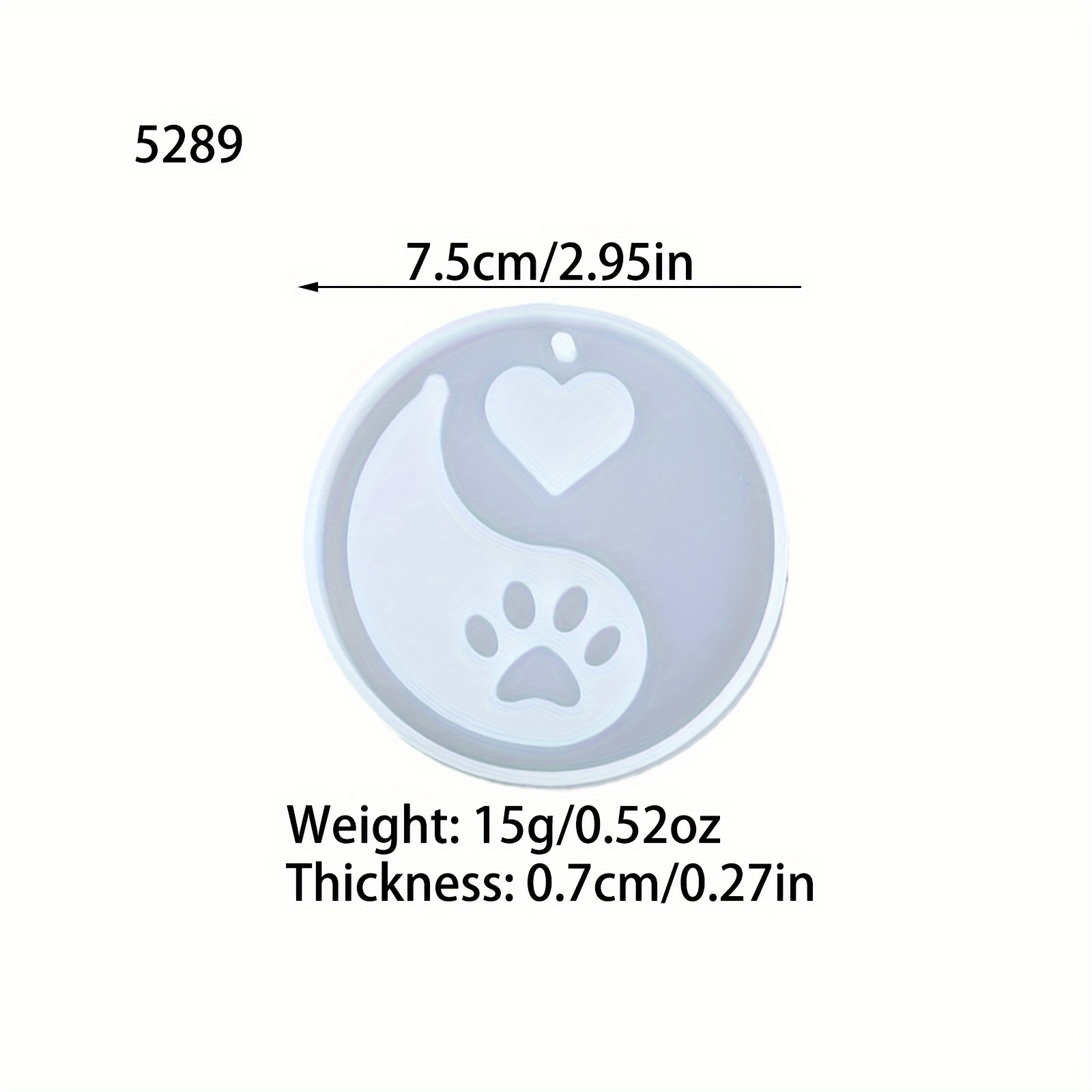 Image of Yin Yang Dog Paw Cup Cushion Keychain Silicone Mold Paw Desktop Tea Cup Cushion Backpack Decoration Keychain Silicone Mold