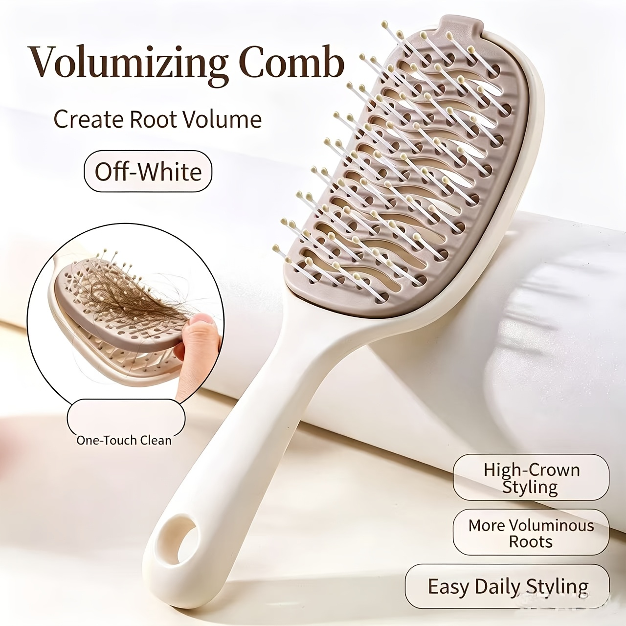 TEMU Clean Detangler Hairbrush Retractable Comb Hair Remover Brush Self Cleaning Hair Brush