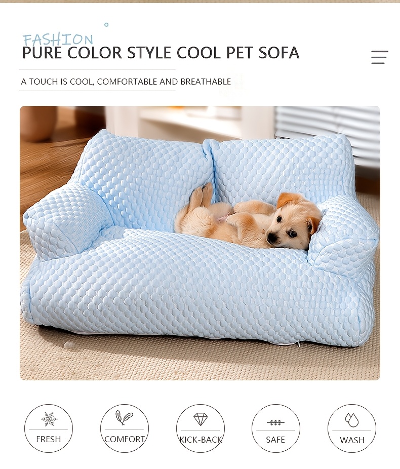     pet bed sofa removable washable cover soft polyester cushion pad lightweight portable cat or small dog bed for indoor outdoor use ideal for kittens puppies cats small dogs dog couch bed   pet furniture cooling mesh material Product details 0