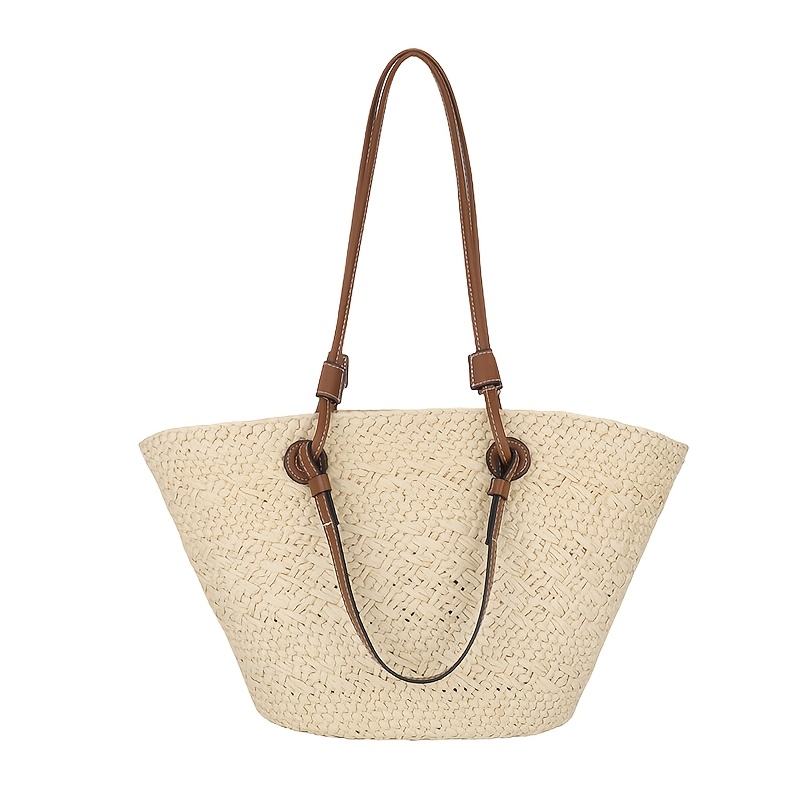 treat ürself Love summer basket bag Women's Basket Shoulder Bag Summer Straw Woven Handbags