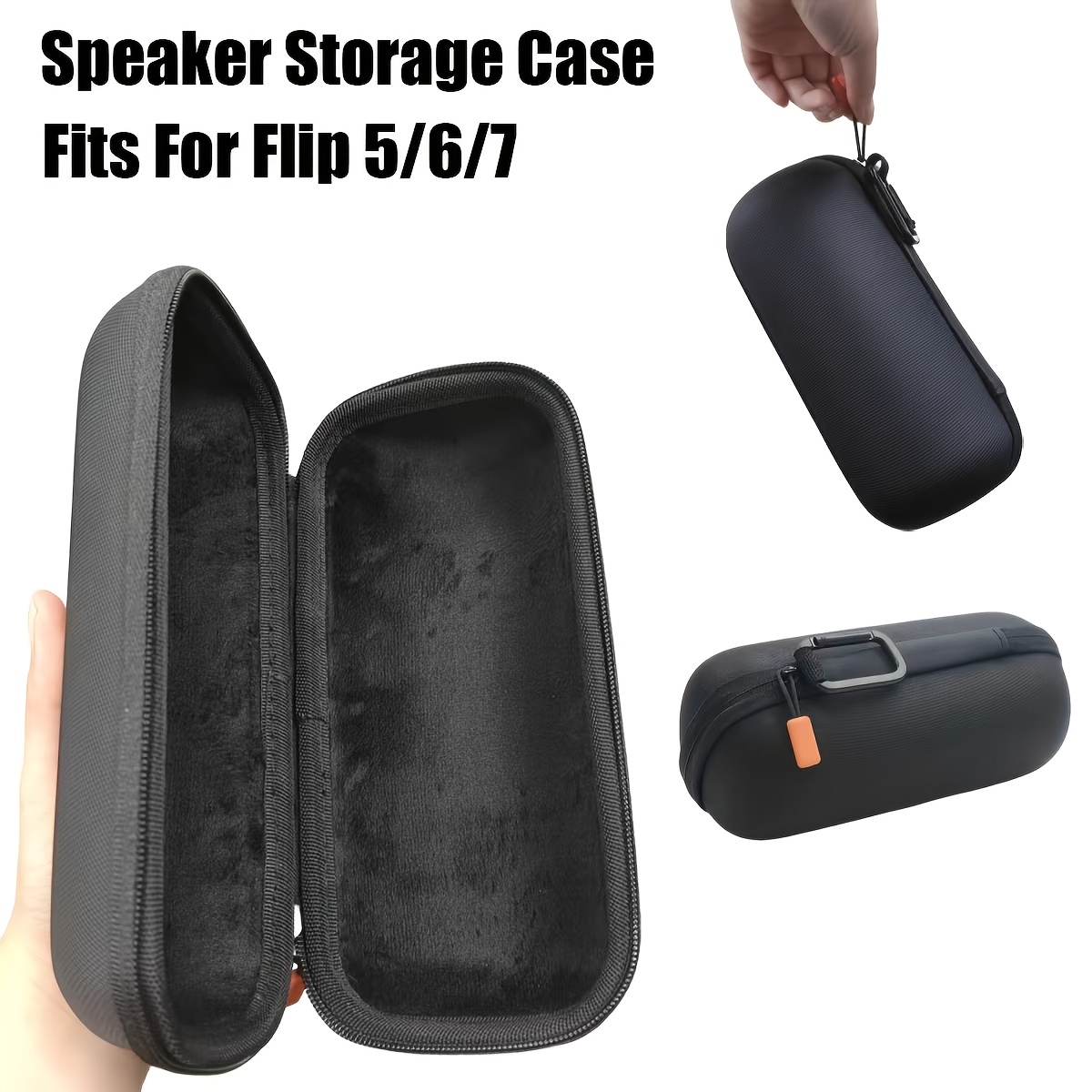 eva speaker case for   flip 3 4 5 6 shockproof protective carrying bag with handle portable outdoor storage case case only no speaker included ideal gift for 5 major holidays christmas halloween easter valentines day thanksgiving
